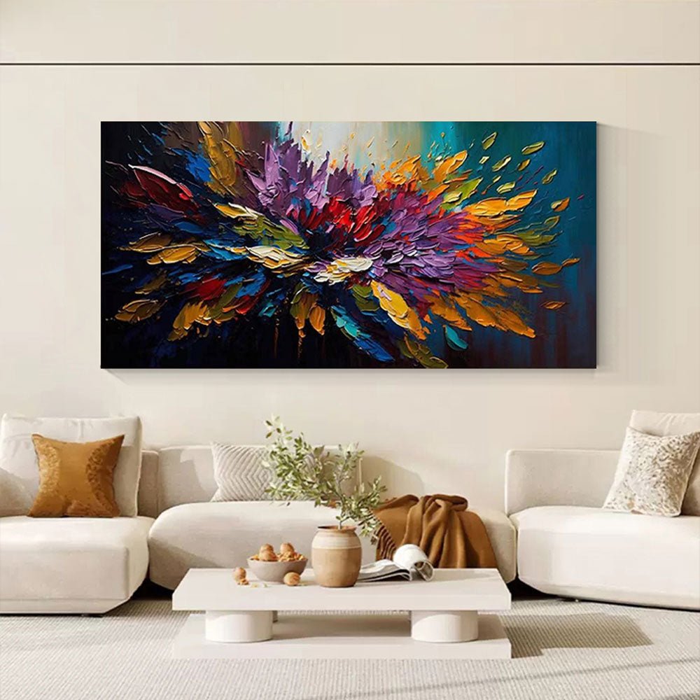 Abstract Colored Floral Painting Canvas Wall Art | Yedwo - Image 2