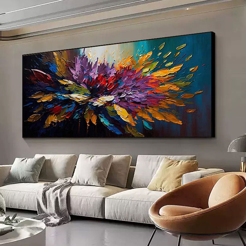Abstract Colored Floral Painting Canvas Wall Art | Yedwo - Image 3