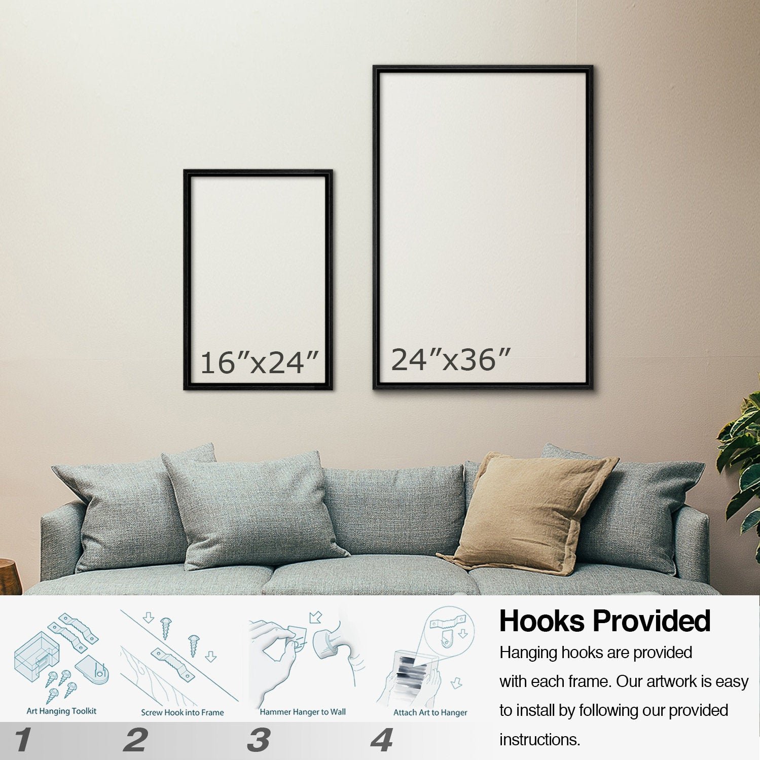 Framed Modern Wildflower Floral Prints Canvas Wall Art | Yedwo - Image 4