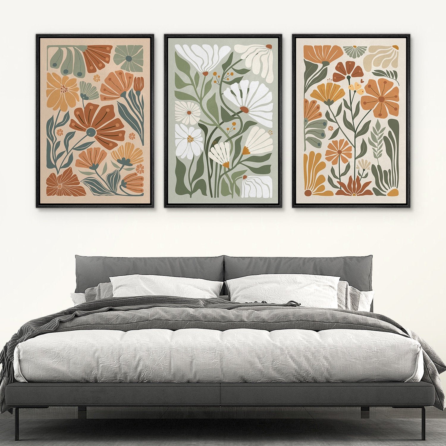 Framed Modern Wildflower Floral Prints Canvas Wall Art | Yedwo - Image 6