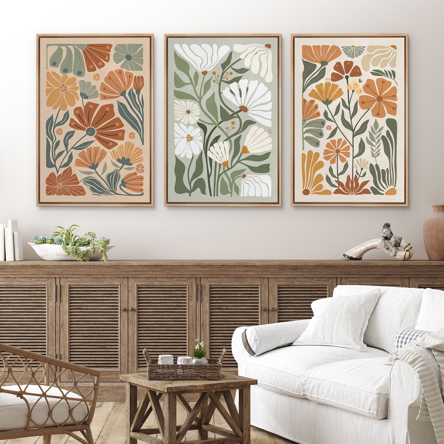Framed Modern Wildflower Floral Prints Canvas Wall Art | Yedwo - Image 7