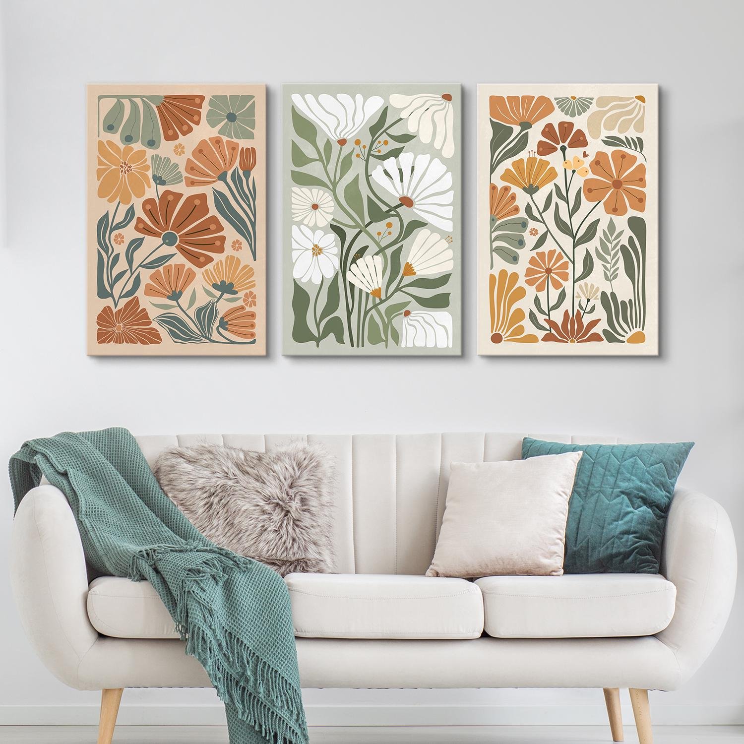 Framed Modern Wildflower Floral Prints Canvas Wall Art | Yedwo - Image 8