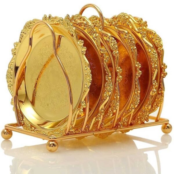 Golden 6 Piece Creative Drink Coasters | Yedwo Design