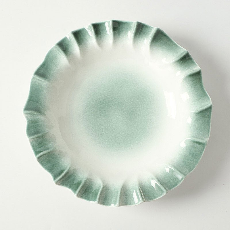 Japanese Vintage Emerald Green Kiln-Glazed Ceramic Dinnerware | Yedwo - Image 6