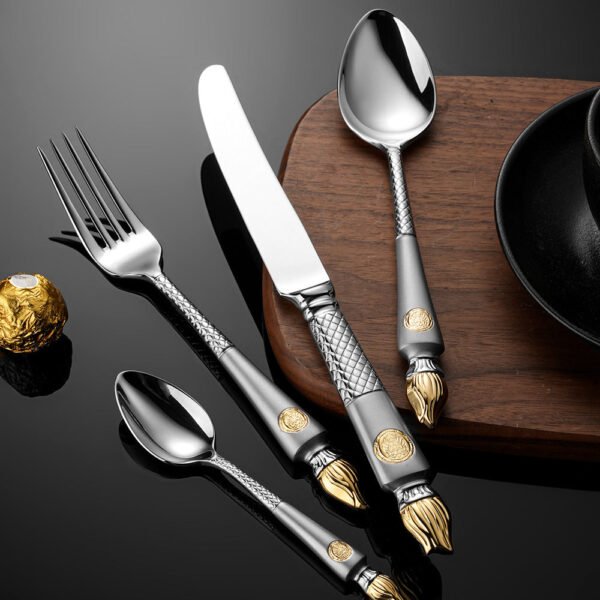 Luxury Imperial Torch Forged Stainless Steel Cutlery Set | Yedwo Design