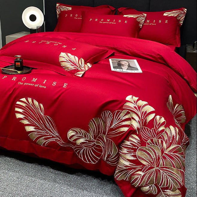 Luxury Egyptian Cotton Flower Embroidered Bedding Set | Yedwo Home - Image 1