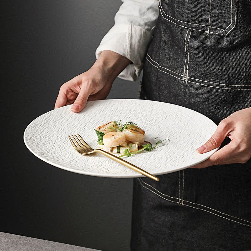 Minimalist Ceramic Round Steak and Pasta Plate | Yedwo Design - Image 6