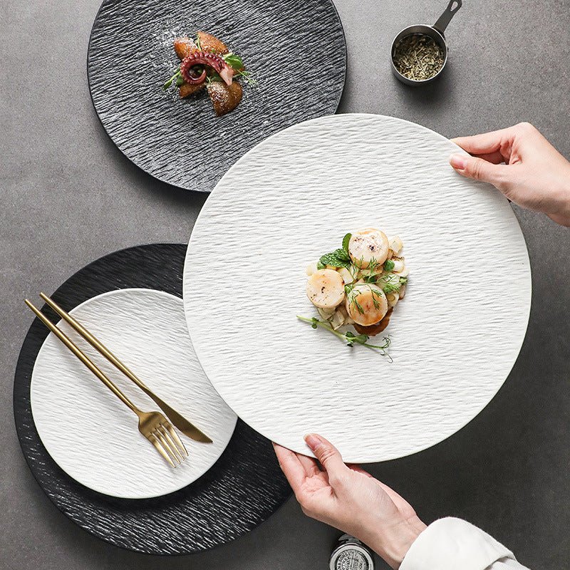 Minimalist Ceramic Round Steak and Pasta Plate | Yedwo Design - Image 1