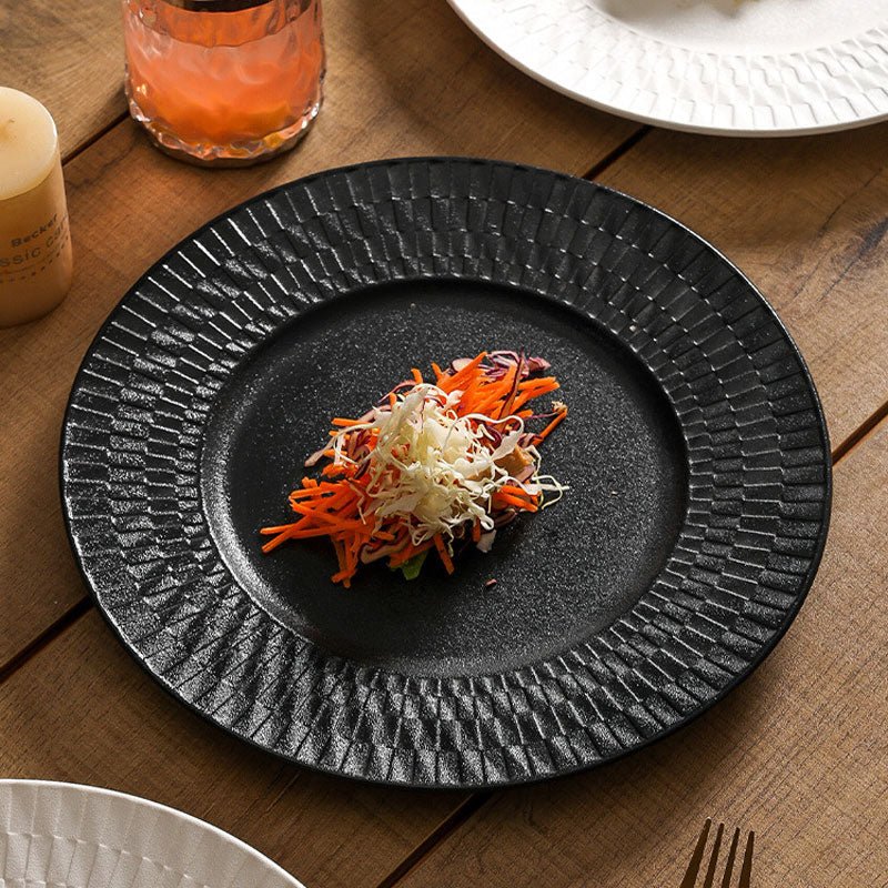 Minimalist Woven Relief Ceramic Dinner Plate | Yedwo Design - Image 8