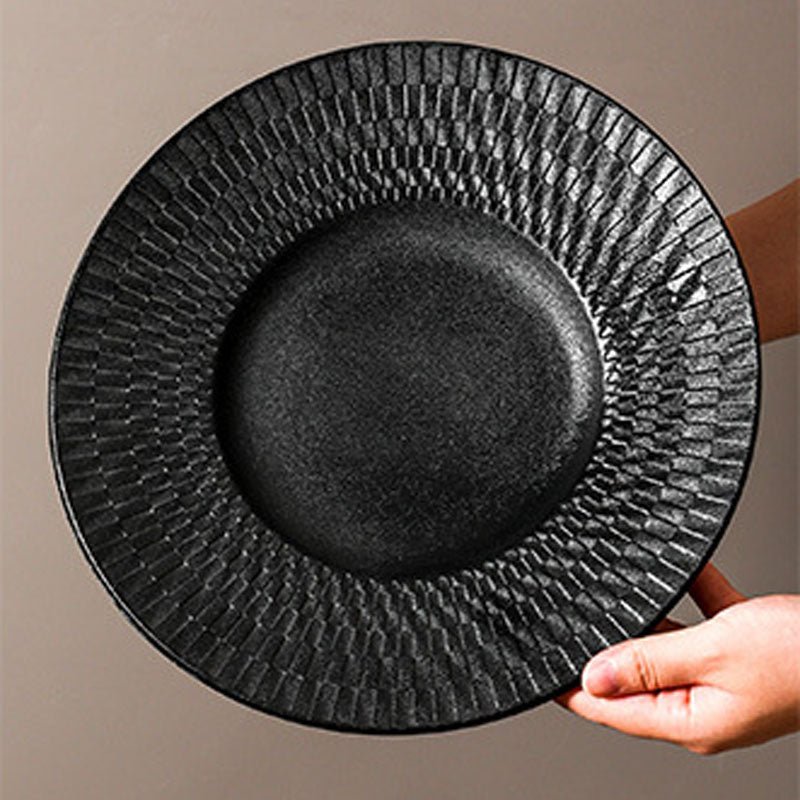 Minimalist Woven Relief Ceramic Dinner Plate | Yedwo Design - Image 9