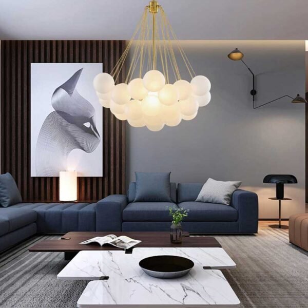Nordic Frosted Glass Ball Chandelier | Yedwo