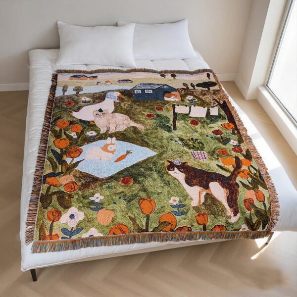 Pastoral Time Jacquard Tapestry Throw | Yedwo Design