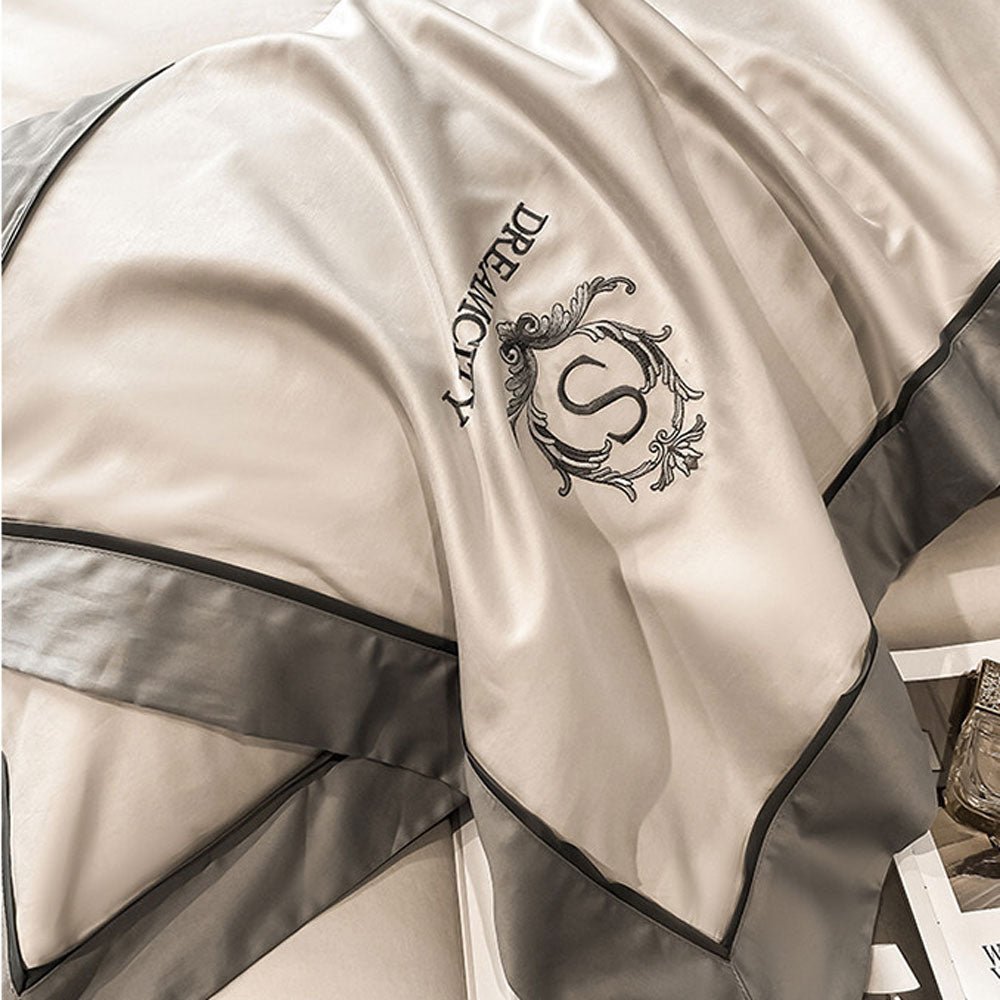 Praha Modern Nordic Long-Staple Cotton Embroidered Bedding Set | Yedwo - Image 7