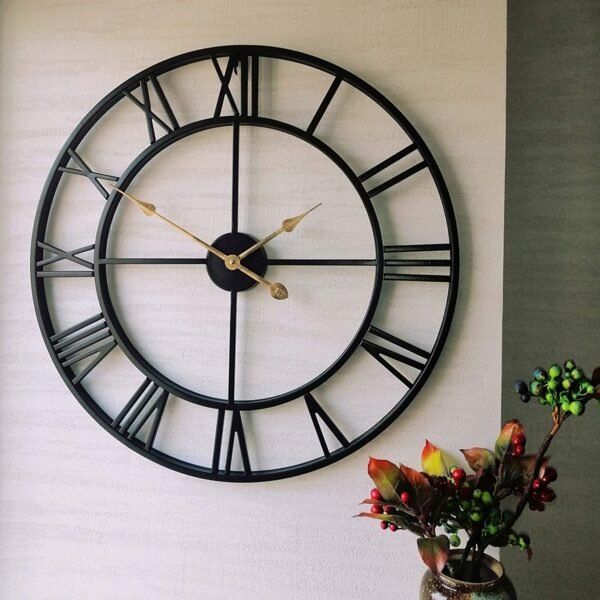 Roman Numeral Large Metal Wall Clocks | Yedwo Design