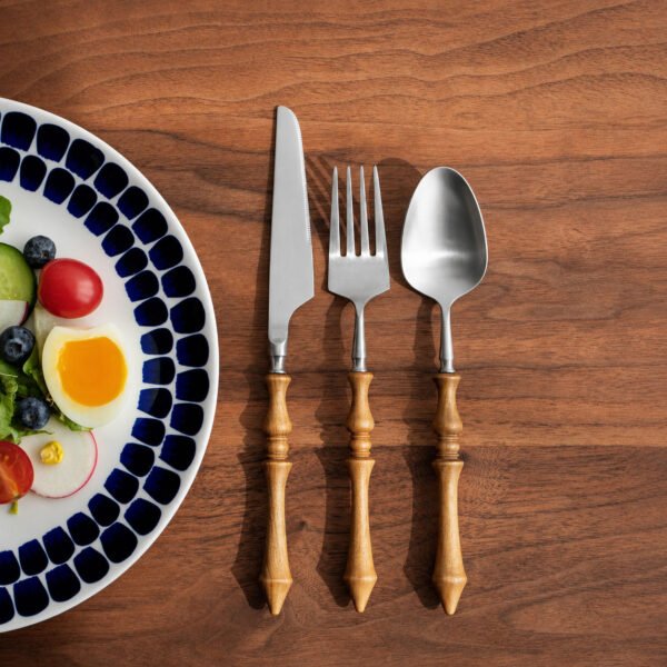 Vintage Handmade Burmese Teak Cutlery Set |  Yedwo Design