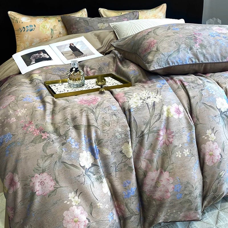 Vintage Oil Painting Style 1000TC Egyptian Cotton Bedding Set | Yedwo - Image 12