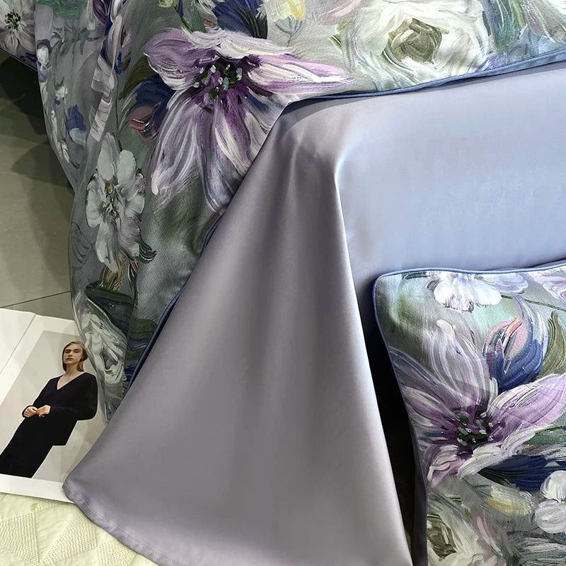 Vintage Oil Painting Style 1000TC Egyptian Cotton Bedding Set | Yedwo - Image 7