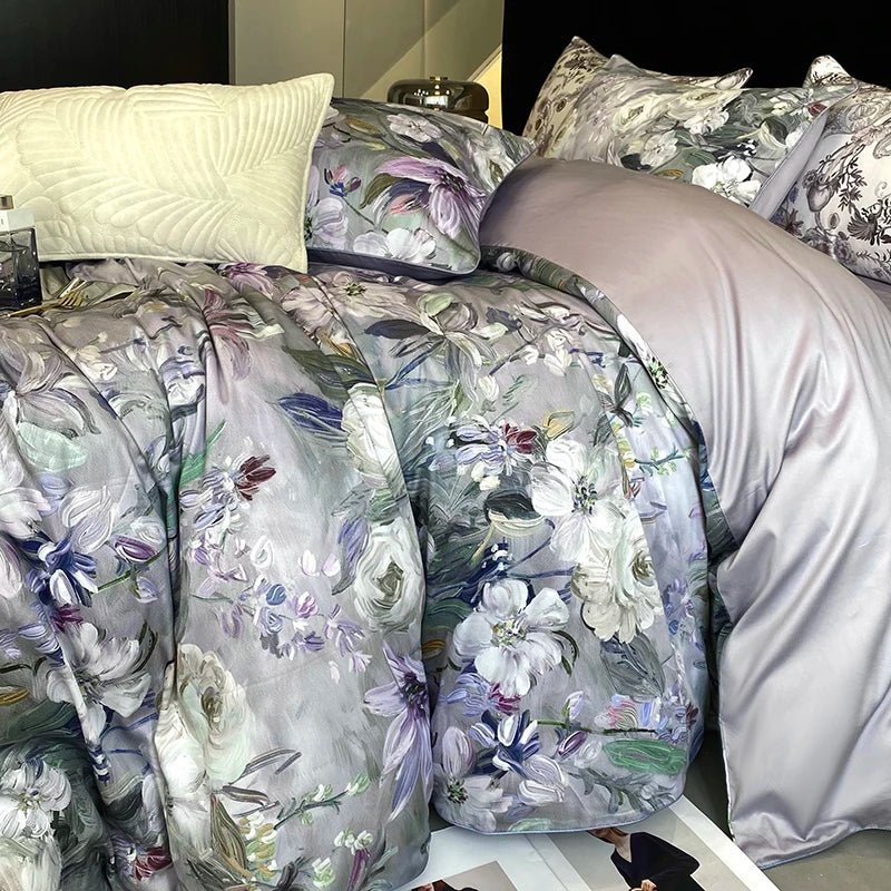 Vintage Oil Painting Style 1000TC Egyptian Cotton Bedding Set | Yedwo - Image 10