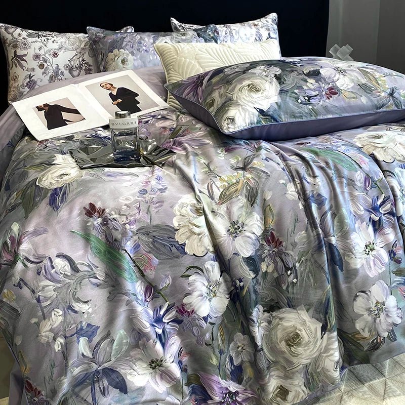 Vintage Oil Painting Style 1000TC Egyptian Cotton Bedding Set | Yedwo - Image 6