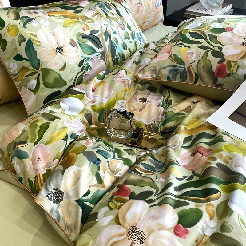 Vintage Oil Painting Style 1000TC Egyptian Cotton Bedding Set | Yedwo - Image 16