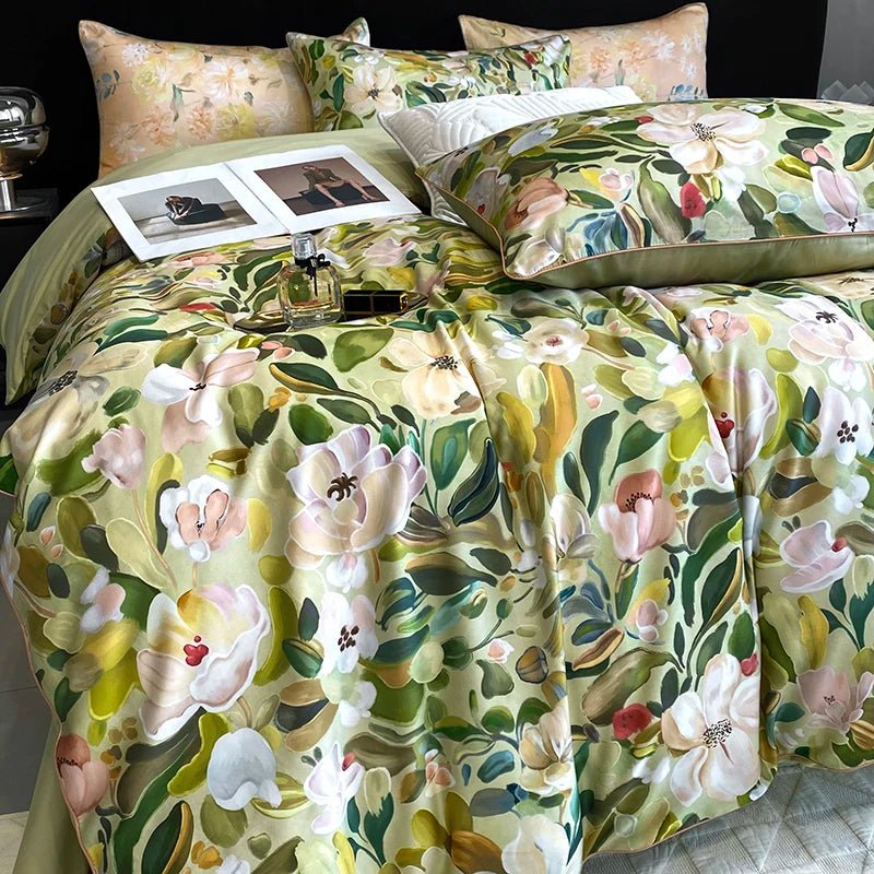 Vintage Oil Painting Style 1000TC Egyptian Cotton Bedding Set | Yedwo - Image 17