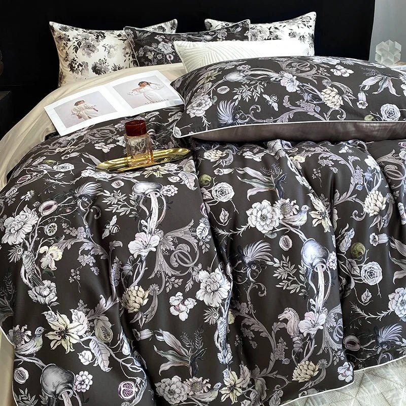 Vintage Oil Painting Style 1000TC Egyptian Cotton Bedding Set | Yedwo - Image 19