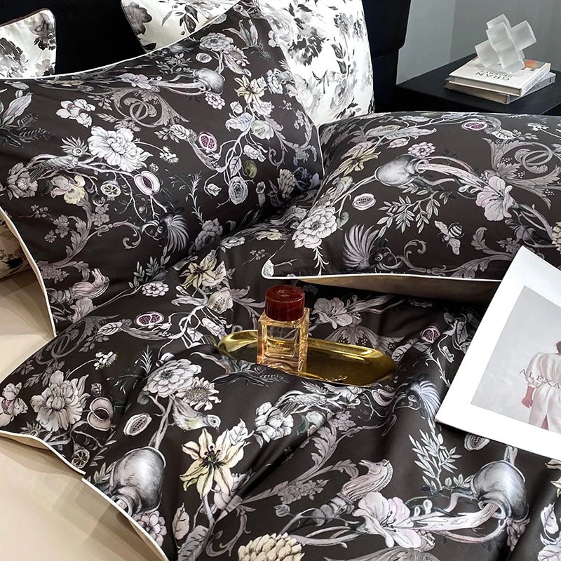 Vintage Oil Painting Style 1000TC Egyptian Cotton Bedding Set | Yedwo - Image 21