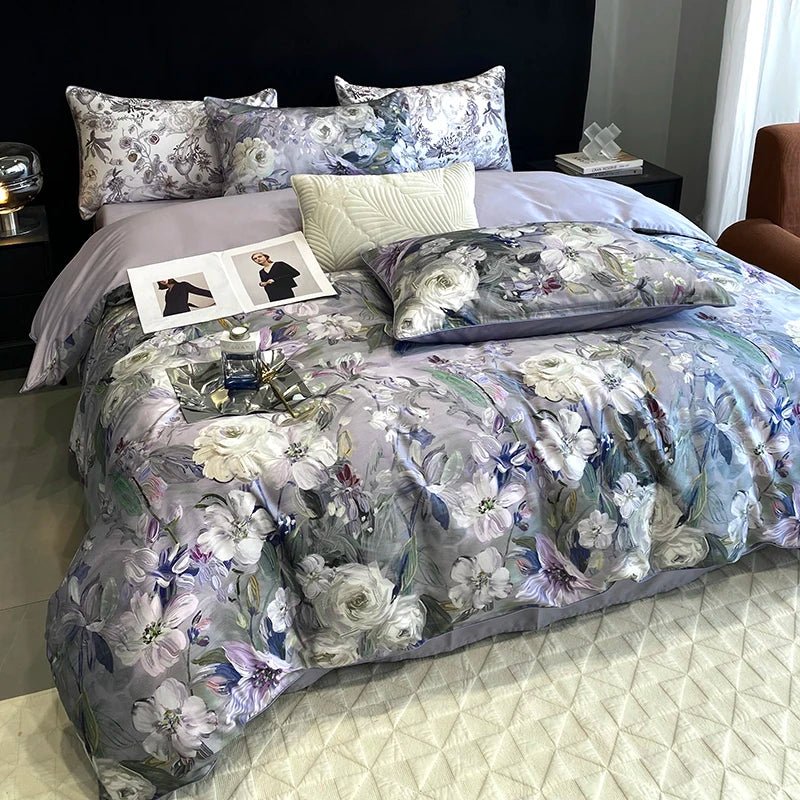 Vintage Oil Painting Style 1000TC Egyptian Cotton Bedding Set | Yedwo - Image 5